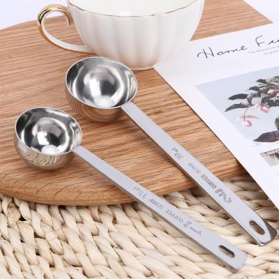 China Viable Supply Powder Kitchen Tools Gold Tea Coffee Doser Silver Measuring Scoop With Letter for sale