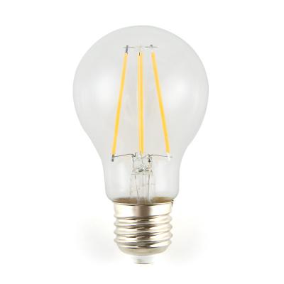 China Residential 2w 4w 6w 8w a60 a19 Led Filament Lamp Glass Cover Dimmable Vintage Led Filament Bulb Edison Lamp for sale