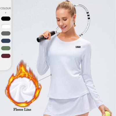 China Logo Outdoor Sports Fitness Women Breathable T-shirt Fleece Breathable Custom Plain Plus Size for sale