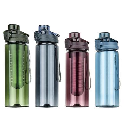 China Sustainable Sustainable Tritan Tea Infuser Sports Motivational Plastic Water Bottle With Custom Logo for sale