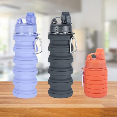 China 500ml Gym Sustainable Eco-Friendly Collapsible Sports Collapsible Hot Water Bottles for sale