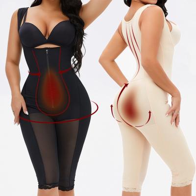 China Wholesale Antibacterial Antibacterial Zipper Plus Size Bra Straps Slimming Tummy Control Women Body Shaper for sale