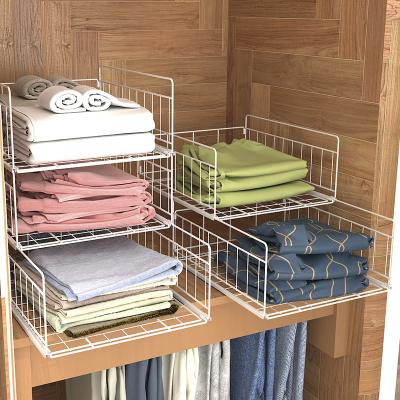 China Contemporary Type Stackable Stainless Steel Drawer Towels and Clothes Storage Rack Clothes Storage Basket Covers Organizer for sale