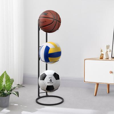 China Custom Living Room Stainless Steel 201 Basketball Organizer Storage Rack Football Volleyball Storage Rack Ball Storage Rack for sale