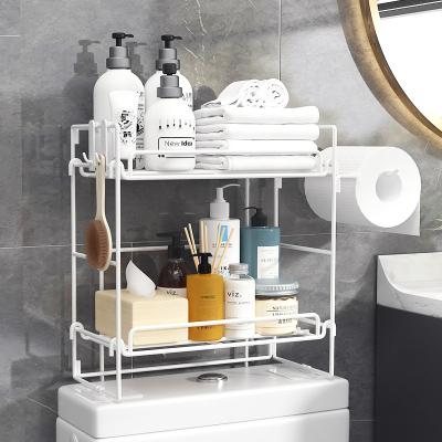 China Kitchen Bathroom Over Toilet Storage Organizer Rack Toilet Paper Holder 201 Stainless Steel Or Wall Mounted for sale