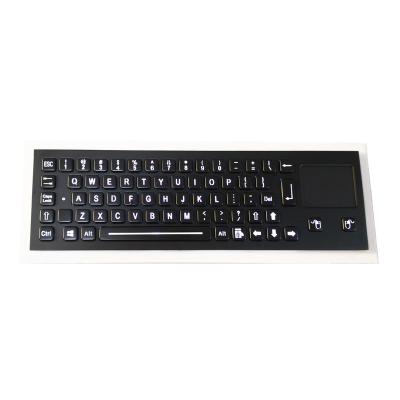 China Elektroplattierte schwarze, robuste, vandalsichere, IP65 kompakte, hintergrundbeleuchtete Platte, Edelstahl-Tastatur mit Touchpad. zu verkaufen