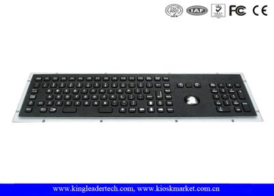 China Teclado cepillado del metal del negro del acero inoxidable arriba a prueba de vandalismo con el soporte del panel de 103 llaves en venta