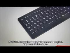 IP68 Washable,Disinfectable,Anti-virus Medical Industrial Silicone Keyboard with Touchpad