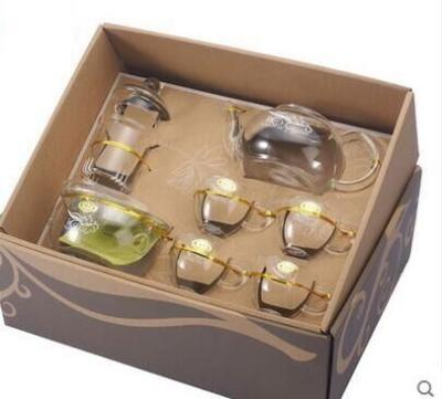 China WITH LID HOT SALES Hand Made Glass Tea Set / Borosilicate Teapot with 6pcs Glass Cup. for sale