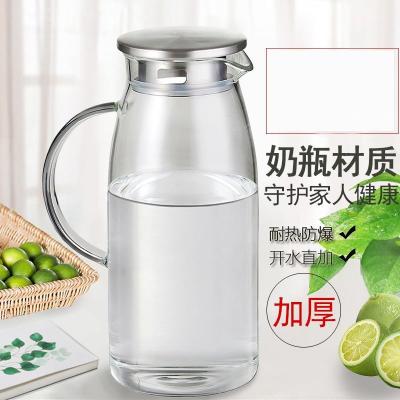 China Tea Or Coffee Haonai Water Pitcher Glass Jar With Filter On The Lid for sale