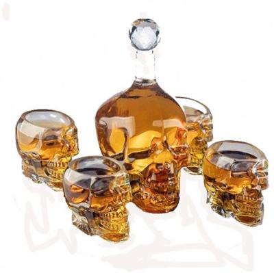 China Western Lead Free Crystal 5 Pieces Wine Decanter Set Crystal Whiskey Glasses Liquor Gift Set Whiskey Decanter Set for sale