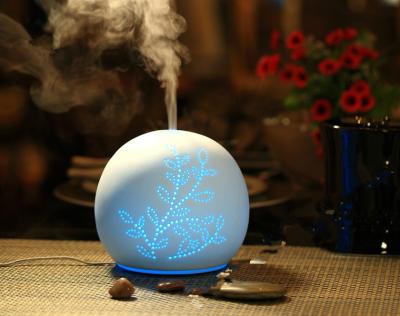 China Ceramic Aroma Diffuser  Essential Oil Use Humidifier with RGB Color Changing Cool Mist Output Button Control CE ROHS for sale