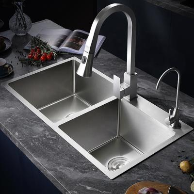 China Without Double Faucet Undermount European Commercial Handmade 304 Stainless Steel Portable Kitchen Sink for sale