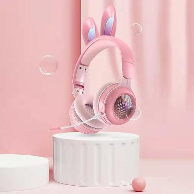 China Perfect Sound Cute Girls Earphone Wireless Noise Reduction Internet Christmas Gift Star Girl Pink Cat Ears E-sports Gaming Earphone for sale