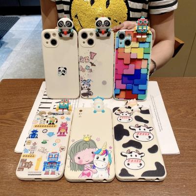 China Cute Three-Dimensional Shockproof Protective Doll Cartoon Soft Case For iPhone13Promax Pro Fashion TPU Unisex Cover For xsmax for sale