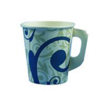 China Recycled Single Wall Single Wall Paper Coffee Cups With Handle for sale