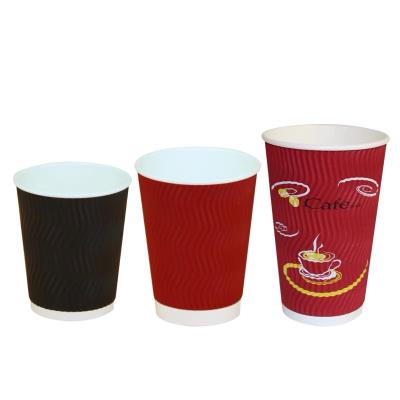 China Double Disposable Ripple Coffee Single Wall Disposable Paper Cup for sale