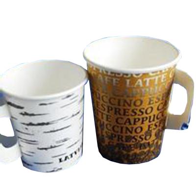 China 7oz custom prinded single wall drinking hot caffee paper cup with handle for sale