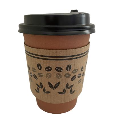 China Hot Disposable Coffee Paper Cups Paper Cup Sleeve, Custom Paper Coffee Cup Sleeve With Logo for sale