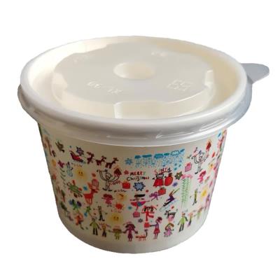 China Disposable Ice Cream Paper 4oz Yogurt 16oz Yogurt Paper 4oz Disposable Gelato Paper Cup Disposable Ice Cream Container for sale