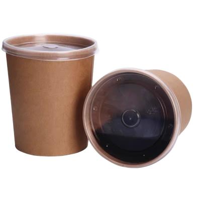 China Disposable Soup Cups Tubs Roll White Disposable Kraft Paper With Paper Lids for sale