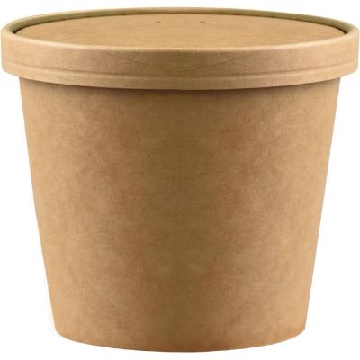 China Disposable Packaging Cup Soup Cups Disposable Bowl With Lid Kraft Paper for sale