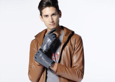 China Blank Sheep Leather Men's Leather Gloves Basic Style Brown And Black Color for sale