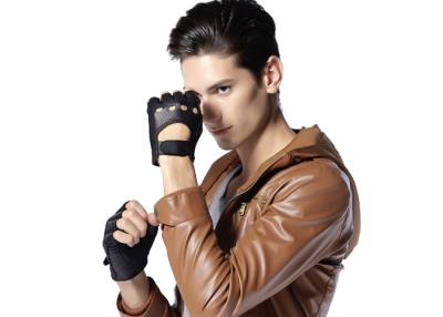 China OEM Customized Classic Men Half Finger Deerskin Leather Gloves Outdoor for sale