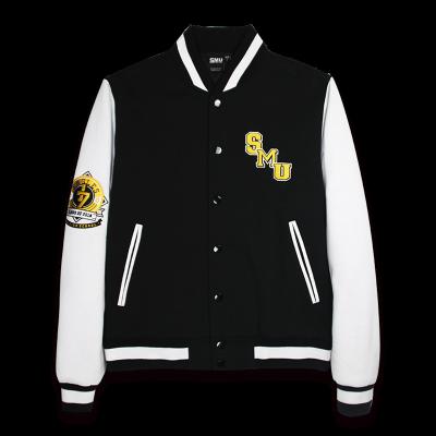 China Breathable Fleece Custom Button Up Jacket Varsity Retraining Bomber Jacket for sale