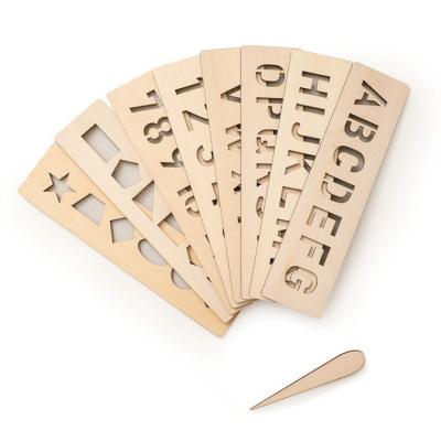 China Montessori Wooden Pen Early Learning Education Writing Toy Exercise Alphanumeric Board 20*5*0.2cm/piece for sale