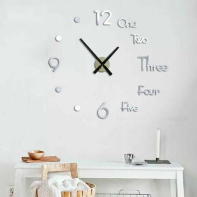 China Minimalist Diy Simple Household Acrylic Silent Wall Stick Clock In Living Room And Bedroom for sale