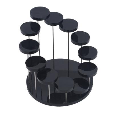 China Acrylic Acrylic Rotary Ring Jewelry 12 Tiers Round Base Stand In Counters Display for sale