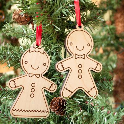 China Europe Christmas Vintage Cookies Wooden People Craft Small Pendants And Decorations For Christmas Trees for sale