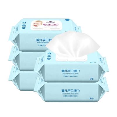 China Eco-friendly 80 baby hand pumping flaps wipes factory direct quality cheap baby newborn hand wipes for sale