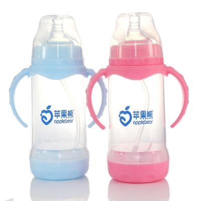 China Wholesale Apple BPA Free Bear Wide-Mouth Automatic Plastic Baby Bottle 300ml for sale