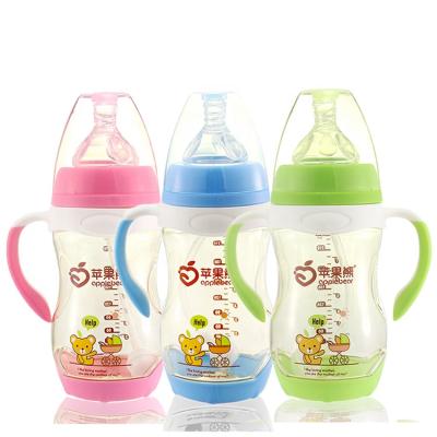 China BPA Free Apple Bear Handled Wide-Mouth Factory Sells OEM PPSU Struggle-Resistant Baby Bottle Directly 240ml for sale