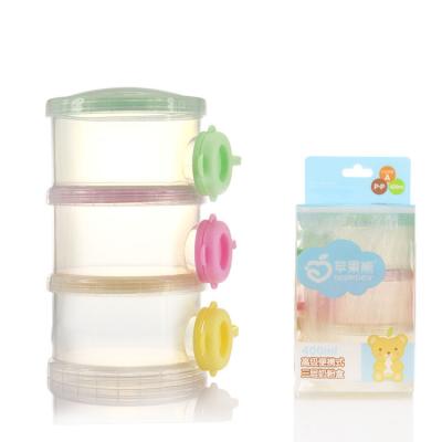 China Wholesale Detachable 400mL Baby Milk Powder Box Apple Bear BPA Free Three-Layer Portable Milk Powder Box for sale