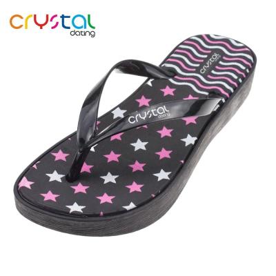 China Low Heel Flip Flop Slippers Ladies Slippers With EVA Star Outsole for sale