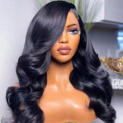 China Body Wave 100% Virgin Human Hair Lace Front Wigs Hd Brazilian Transparent Swiss Body Wave Curly Lace Front Wigs For Black Women for sale