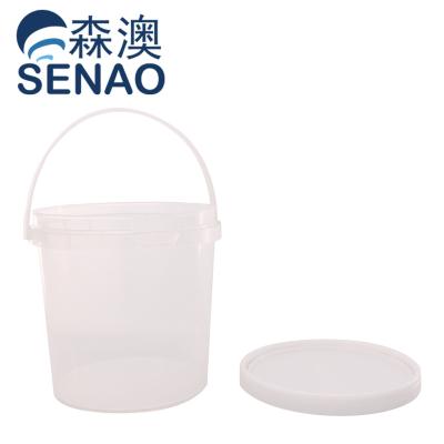 China Edge Lock Round Shape Handle Cheap Plastic Food Grade Bucket For Food for sale