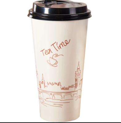 China Recycled Materials Custom Design Disposable White Coffee Hot Paper Cup for sale