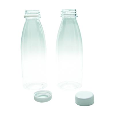 China Beverage Free Samples 350ml 500ml Round Transparent PET Plastic Smoothie Juice Bottle For Cold Liquid for sale