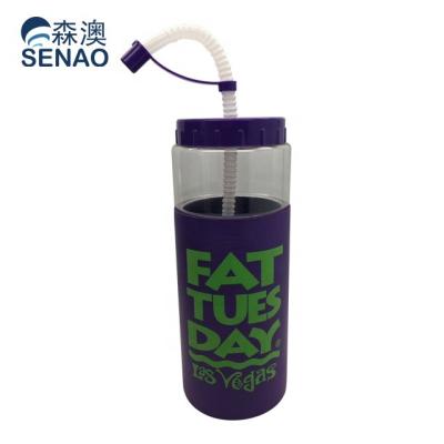 China Custom Plastic Beverage Straw Water Bottle for sale