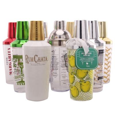 China Wholesale custom logo plastic 500ml martini plastic cocktail shaker, plastic bar shaker, branded cocktail shaker for sale