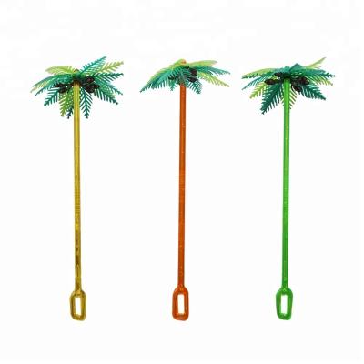 China Custom Cocktail Sticks Promotion Bar Tool Gift Coconut Tree Cocktail Viable Plastic Drinks Stirrer Mister Sricks For Drinks for sale