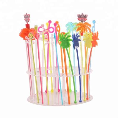 China Sustainable Plastic Cocktail Drink Stirrer Gift Promotion Custom Cocktail Sticks For Bar Tool for sale