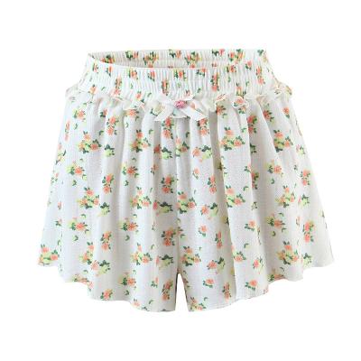 China Vintage Chic Women Washable 2121 Summer Candy Floral Elastic High Waist Wide Leg Shorts for sale