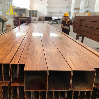 China Decorations; Advertising message ; Industry; Architecture ZHONGLIAN Matte Cosmetic Packaging Factory Extrusion 50x50 Wood Grain Aluminum Tube Square for sale