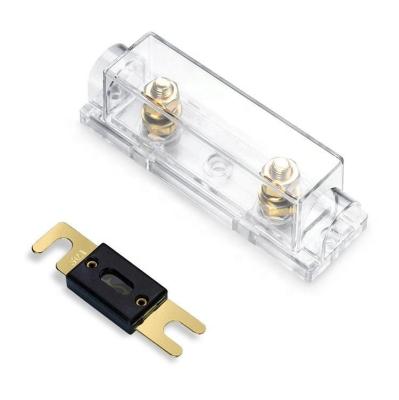 China 10A 32VDC Double Busbar Fuse Holder Block Gold Plating Transparent Base For Car for sale