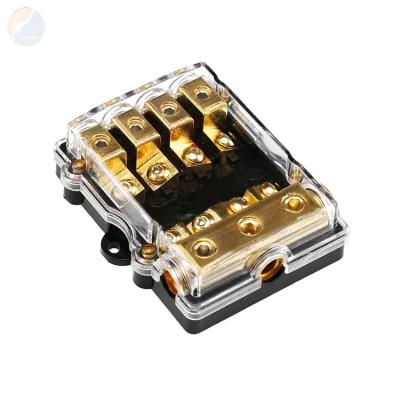 China 4P 4 Manier12v Autozekering 3x4GA IN de Distributievakje ANS AFS Minianl van 4x8GA UIT Plastic Zekeringshouder voor Autoaudio Te koop